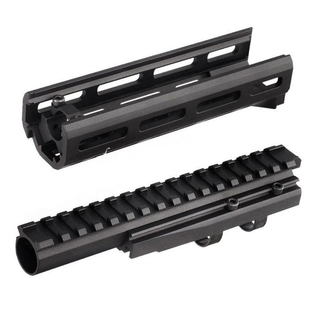 Hephaestus 6.5 Pouces 160mm CNC Aluminum M-LOK Garde-Main avec 20mm Railed Gaz Tube Convient pour GHK LCT AKS-74U Série AEG GBB Fusil Airsoft Noir