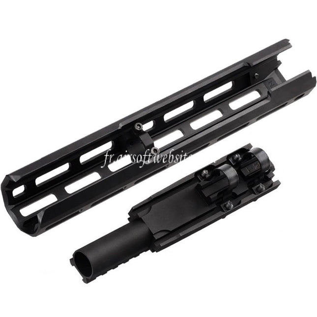 Hephaestus 10.5 Pouces 265mm CNC Aluminum M-LOK Garde-Main avec 20mm Railed Gaz Tube Convient pour Tokyo Marui ZET System AK Série GBB Fusil Airsoft Noir