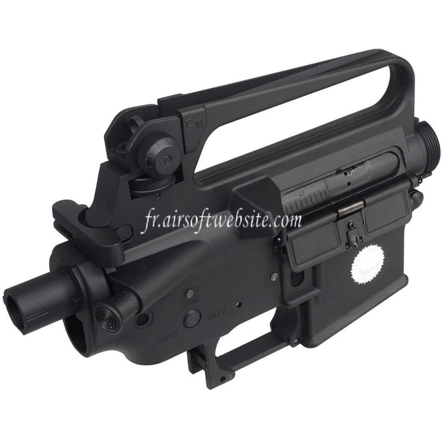 E&C COLT M16A2 Métal Haut Bas Boîtier (CNC Logo) Convient pour E&C Tokyo Marui M4 M16 Série AEG Fusil Airsoft Noir