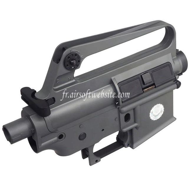 E&C COLT M16VN 604 Style Métal Haut Bas Boîtier (CNC Logo) Convient pour E&C Tokyo Marui M4 M16 Série AEG Fusil Airsoft Gris