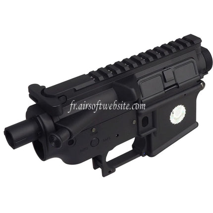 E&C COLT M4A1 Métal Haut Bas Boîtier (CNC Logo) Convient pour E&C Tokyo Marui M4 M16 Série AEG Fusil Airsoft Noir