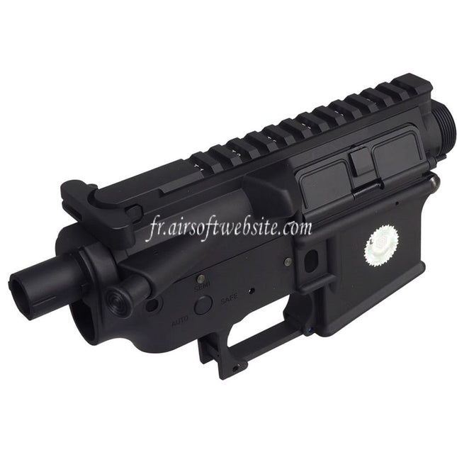 E&C COLT M4A1 Métal Haut Bas Boîtier (CNC Logo) Convient pour E&C Tokyo Marui M4 M16 Série AEG Fusil Airsoft Noir