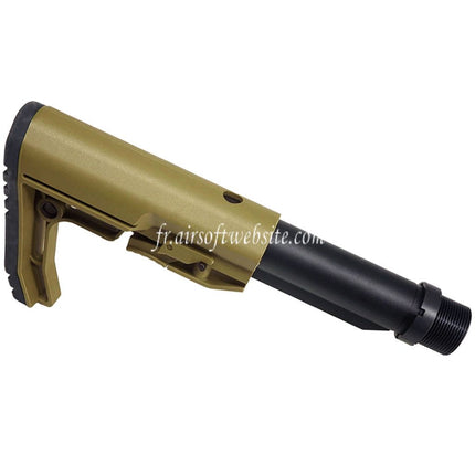 CYMA CGS MFT BMSMIL Style Minimaliste Crosse avec Tube de Ccourt à 5-Positions Convient pour CYMA CGS Tokyo Marui M4 Série MWS GBB Fusil