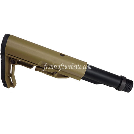 CYMA CGS MFT BMSMIL Style Minimaliste Crosse avec Tube de Ccourt à 6-Positions Convient pour CYMA CGS Tokyo Marui M4 Série MWS GBB Fusil