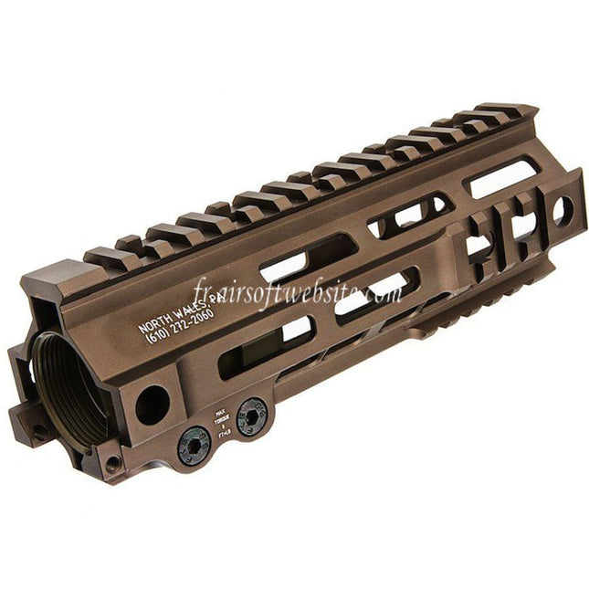 Z-Parts Aluminum 185mm 7 Pouces MK4 M-LOK Rail de Garde-Main avec Barrel Nut Convient pour GHK M4 Série GBB Fusil Airsoft Tan
