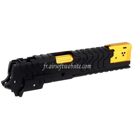 5KU CNC Aluminum Matrix Style Canon Extérieur Milieu Châssis Glissière Set Convient pour Tokyo Marui Hi-Capa Série GBB Pistolet Airsoft