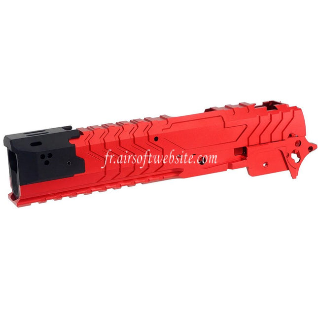5KU CNC Aluminum Matrix Style Canon Extérieur Milieu Châssis Glissière Set Convient pour Tokyo Marui Hi-Capa Série GBB Pistolet Airsoft
