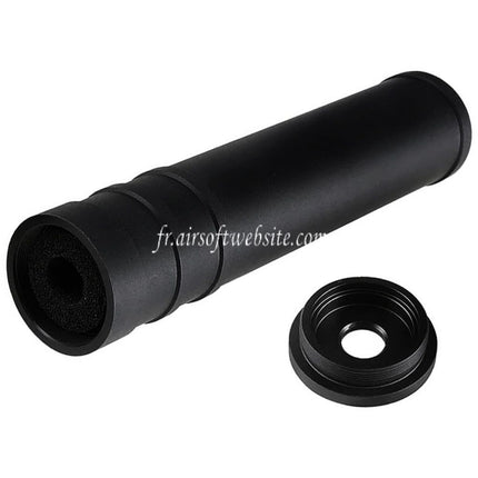 5KU 205mm Aluminium SV SAIGA Schalldämpfer -14mm CCW Airsoftgewehr Schwarz