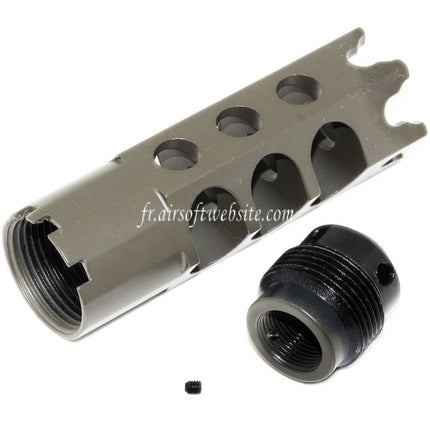 CYMA DTK-1 Style Frein de Bouche Cache-Flamme avec Adaptor Convient pour -14mm CCW sens antihoraire Canon Fusil Airsoft