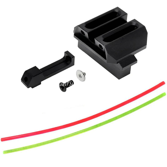 AIP Aluminum Fibre Optique Guidon Hausse Fixed Carry Visée Convient pour Tokyo Marui G17 Série GBB Pistolet Airsoft