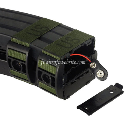 BATTLEAXE 800 Billes Electric Dual Chargeur avec Dummy Bullet Convient pour M4 M16 Série AEG Fusil Airsoft