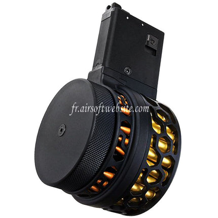 DYTAC XMAG 100 Billes Green Gaz Chargeur Tambour Convient pour Tokyo Marui MWS M4 Série GBB Fusil Airsoft