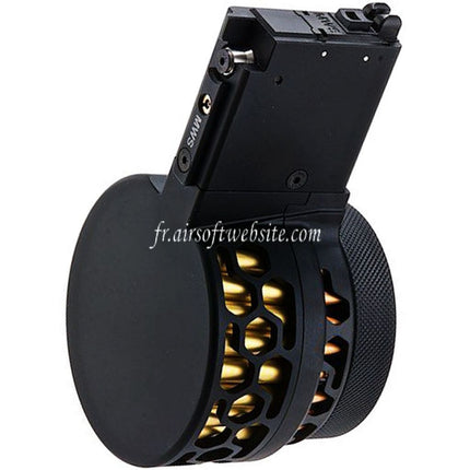 DYTAC XMAG 100 Billes Green Gaz Chargeur Tambour Convient pour Tokyo Marui MWS M4 Série GBB Fusil Airsoft