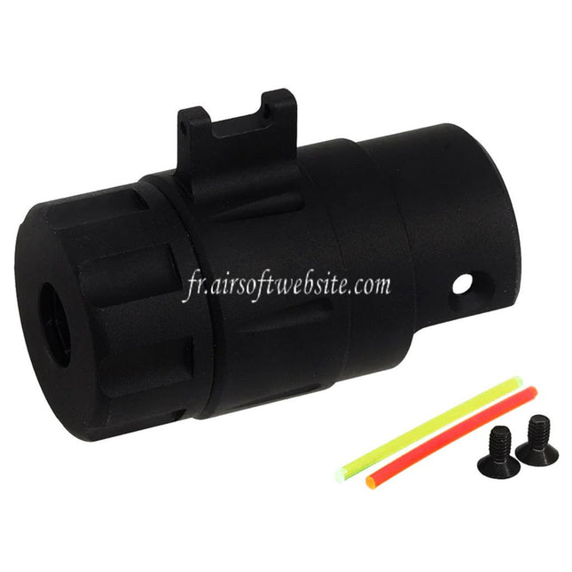 5KU CNC Aluminum Intégré Fibre Optique Guidon Silencieux Adaptateur Kit -14mm CCW sens antihoraire Fileté Convient pour Action Army AAP01 GBB Pistolet Airsoft