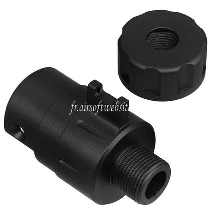 5KU CNC Aluminum Intégré Fibre Optique Guidon Silencieux Adaptateur Kit -14mm CCW sens antihoraire Fileté Convient pour Action Army AAP01 GBB Pistolet Airsoft