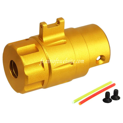 5KU CNC Aluminum Intégré Fibre Optique Guidon Silencieux Adaptateur Kit -14mm CCW sens antihoraire Fileté Convient pour Action Army AAP01 GBB Pistolet Airsoft
