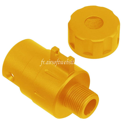 5KU CNC Aluminum Intégré Fibre Optique Guidon Silencieux Adaptateur Kit -14mm CCW sens antihoraire Fileté Convient pour Action Army AAP01 GBB Pistolet Airsoft