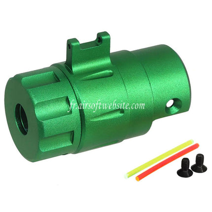 5KU CNC Aluminum Intégré Fibre Optique Guidon Silencieux Adaptateur Kit -14mm CCW sens antihoraire Fileté Convient pour Action Army AAP01 GBB Pistolet Airsoft