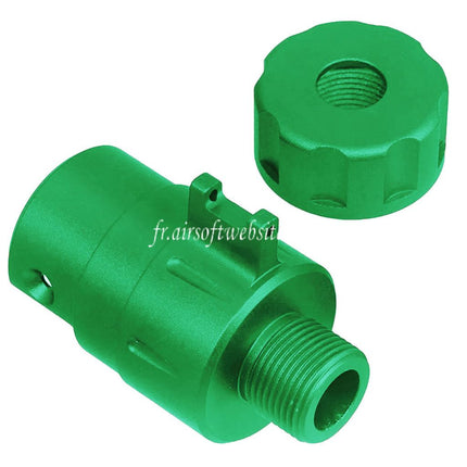 5KU CNC Aluminum Intégré Fibre Optique Guidon Silencieux Adaptateur Kit -14mm CCW sens antihoraire Fileté Convient pour Action Army AAP01 GBB Pistolet Airsoft