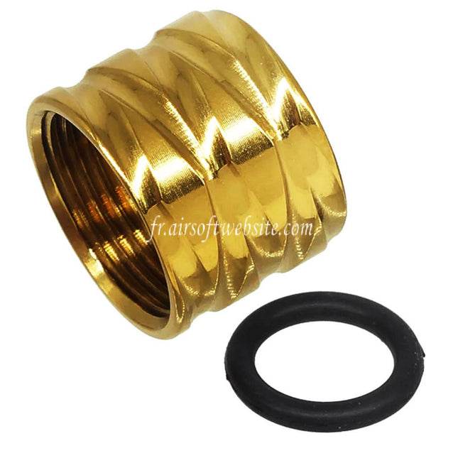 5KU Rhombus Knurled Canon Filetage Couvre-filet Convient pour -14mm CCW sens antihoraire Canon Extérieur Pistolet Airsoft