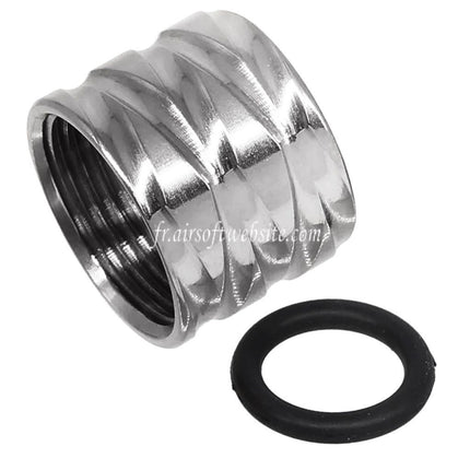 5KU Rhombus Knurled Canon Filetage Couvre-filet Convient pour -14mm CCW sens antihoraire Canon Extérieur Pistolet Airsoft