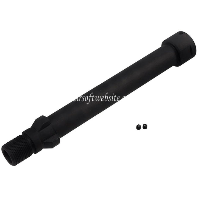 BBT 142mm CNC Acier Canon Extérieur -14mm CCW sens antihoraire Convient pour Maruyama SCW-9 PRO-G Série GBB SMG Fusil Airsoft Noir