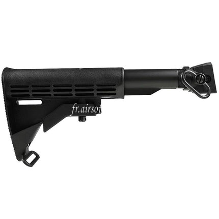 CYMA LE Style 6-Positions Rétractable Crosse avec adaptateur Sangle QD tube tampon Convient pour AK Série AEG Fusils Airsoft Noir