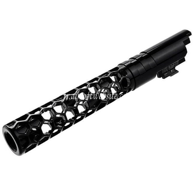 Dr. Black CNC 6063 Aluminum 5 Pouces 125mm Favos Style Canon Extérieur +11mm CW sens horaire Convient pour Armorer Works AW WE-TECH Tokyo Marui Hi-Capa 5.1 Série GBB Pistolet Airsoft
