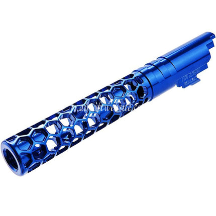 Dr. Black CNC 6063 Aluminum 5 Pouces 125mm Favos Style Canon Extérieur +11mm CW sens horaire Convient pour Armorer Works AW WE-TECH Tokyo Marui Hi-Capa 5.1 Série GBB Pistolet Airsoft