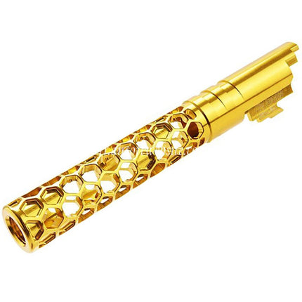 Dr. Black CNC 6063 Aluminum 5 Pouces 125mm Favos Style Canon Extérieur +11mm CW sens horaire Convient pour Armorer Works AW WE-TECH Tokyo Marui Hi-Capa 5.1 Série GBB Pistolet Airsoft