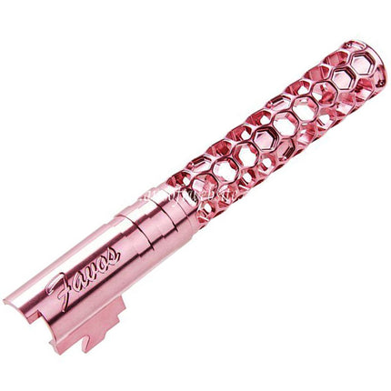 Dr. Black CNC 6063 Aluminum 5 Pouces 125mm Favos Style Canon Extérieur +11mm CW sens horaire Convient pour Armorer Works AW WE-TECH Tokyo Marui Hi-Capa 5.1 Série GBB Pistolet Airsoft