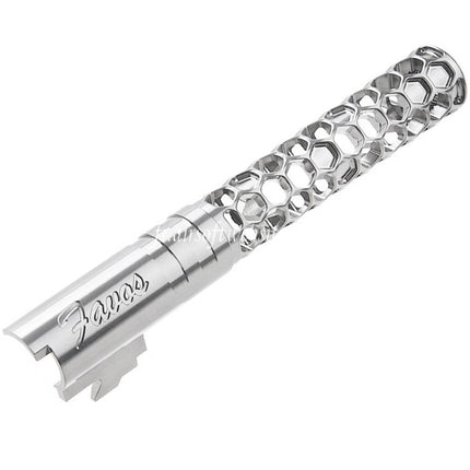 Dr. Black CNC 6063 Aluminum 5 Pouces 125mm Favos Style Canon Extérieur +11mm CW sens horaire Convient pour Armorer Works AW WE-TECH Tokyo Marui Hi-Capa 5.1 Série GBB Pistolet Airsoft