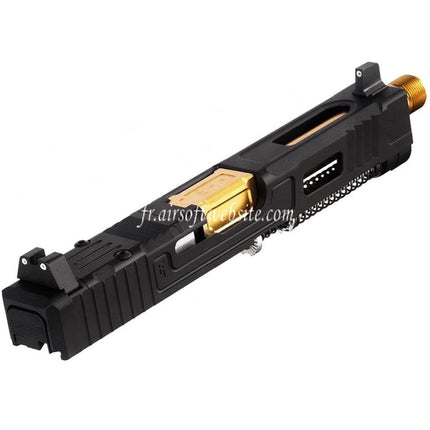 VFC CNC Aluminium Fowler Industries MKII Komplettes oberes Schlitten-Lauf-Set, passend für Elite Force VFC G17 Gen5 GBB Airsoft-Pistole, schwarz