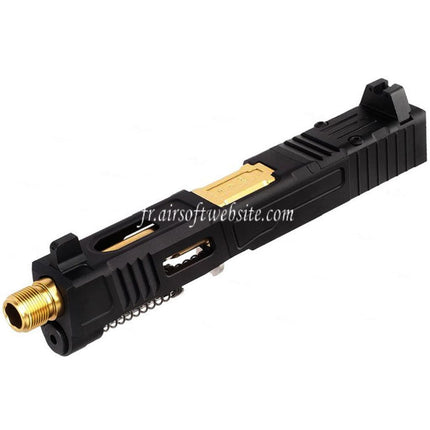 VFC CNC Aluminium Fowler Industries MKII Komplettes oberes Schlittenlauf-Set passend für Elite Force VFC G19X G45 GBB Airsoft-Pistole Schwarz