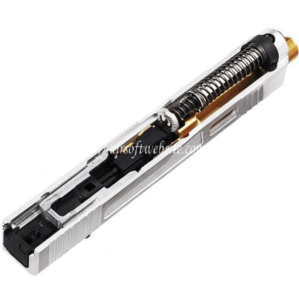VFC CNC Edelstahl Fowler Industries MKII Komplettes oberes Schlitten-Lauf-Set passend für Elite Force VFC G17 Gen5 GBB Airsoft Pistole Silber