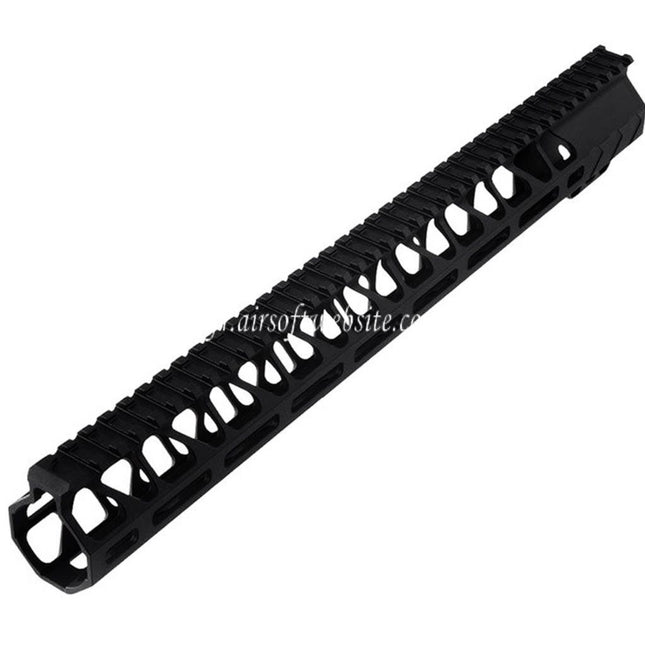 BAD Workhorse CNC Aluminum 15 Pouces Free Float M-LOK Rail de Garde-Main Convient pour VFC AR M4 Série GBB Fusil Airsoft Noir