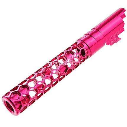 Dr. Black CNC 6063 Aluminum 5 Pouces 125mm Favos Style Canon Extérieur +11mm CW sens horaire Convient pour Armorer Works AW WE-TECH Tokyo Marui Hi-Capa 5.1 Série GBB Pistolet Airsoft