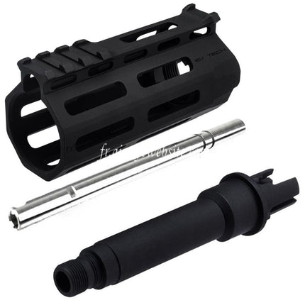 APS 4 Zoll Evolution Tech 8.0 M-Lok Taktischer Handschutz mit Innen- und Außenlauf Passend für APS ASR Tokyo Marui M4 Serie AEG Upper Receiver Airsoft