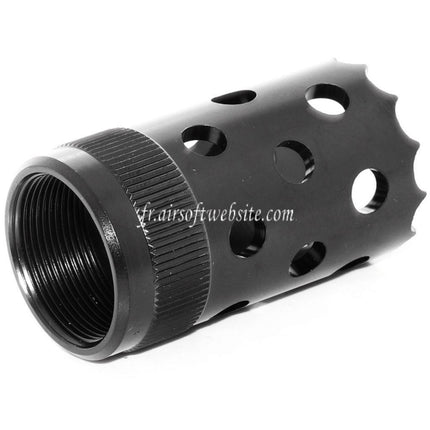 CYMA 50mm Sport Tactical M3 Shotgun Cache-Flamme Frein de Bouche Convient pour -22mm CCW Fileté sens antihoraire Canon Fusils Airsoft Noir