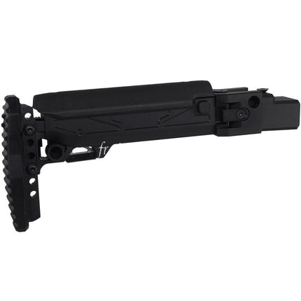 5KU KPYK Pliable Télescopique Crosse avec Cheek Riser Convient pour GHK AKM V2 Série GBB Fusils Airsoft Noir