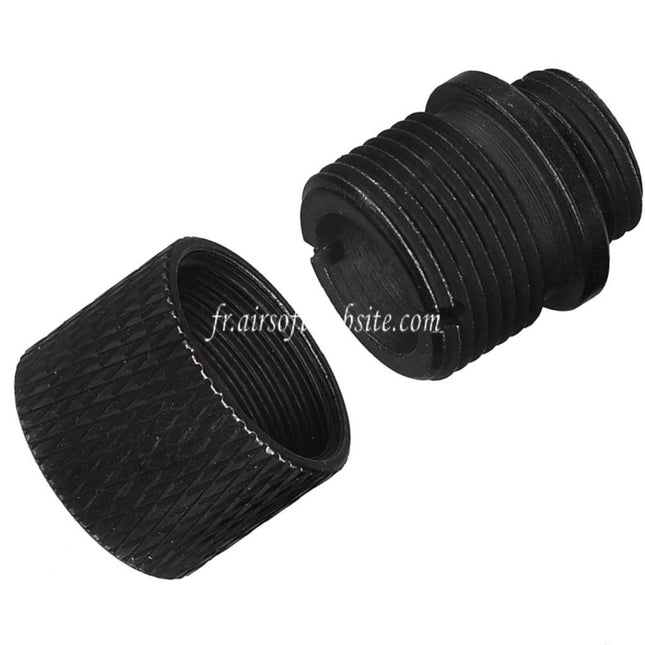 Airsoft Website Canon Silencieux compensateur Adaptateur avec protecteur de filetage Alloy Convient pour KSC M9 / WE Pistolets +11mm CW sens horaire -14mm CCW sens antihoraire Filetage