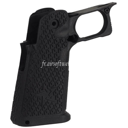 ARMY ARMAMENT Texturierter Griff in voller Größe, passend für R611 R612 R613 R615 2011 Staccato P Hi-Capa Serie GBB Pistolen, Schwarz