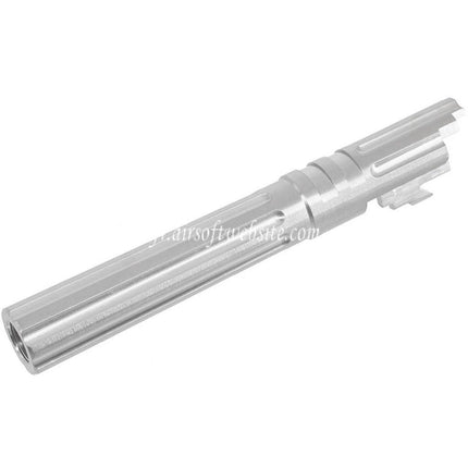 5KU 5 Pouces Acier inoxydable Cannelures droites Canon Extérieur +11mm CW Fileté sens horaire Convient pour Armorer Works WE (WE-TECH) Tokyo Marui Hi-Capa 5.1 Série GBB Pistolets Airsoft