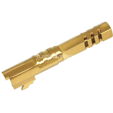 5KU 4.3 Pouces Acier inoxydable Hexagone Canon Extérieur +11mm CW Fileté sens horaire Convient pour Armorer Works WE (WE-TECH) Tokyo Marui Hi-Capa 4.3 Série GBB Pistolets Airsoft