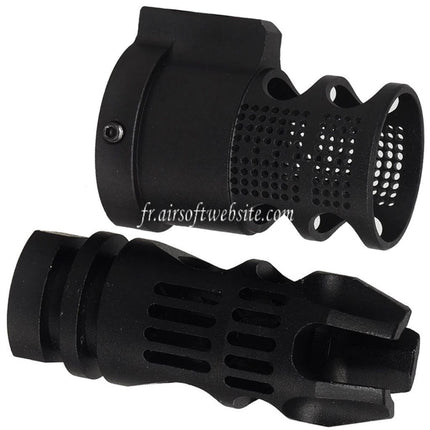 E&C Epsilon 556 Style Cache-Flamme Filetage -14mm CCW sens antihoraire avec Blast Diverter