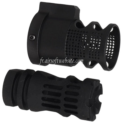 E&C Gamma 556 Style Cache-Flamme Filetage -14mm CCW sens antihoraire avec Blast Diverter