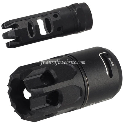 E&C King Comp Frein de Bouche avec Deflecteur de Souffle QD Oppressor Convient pour -14mm CCW sens antihoraire Filetage