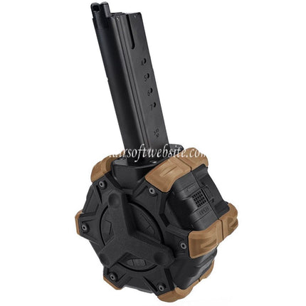 Armorer Works AW Custom 350 Billes Gaz Adaptive Chargeur Tambour Convient pour Armorer Works AW / WE (WE-TECH) Desert Eagle GBB Pistolet Airsoft