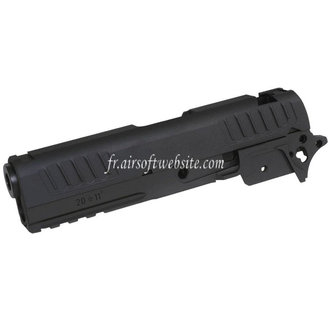 Bomber Airsoft CNC Aluminum Staccato-P 9mm 4.15 Style Canon Glissière Milieu Châssis Kit Set Convient pour Tokyo Marui Hi-Capa Série GBB Pistolets Noir