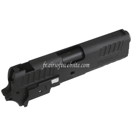 Bomber Airsoft CNC Aluminum Staccato-P 9mm 4.15 Style Canon Glissière Milieu Châssis Kit Set Convient pour Tokyo Marui Hi-Capa Série GBB Pistolets Noir